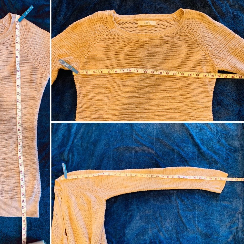 Loft Blush Knit Cotton Sweater - Picture 6 of 9